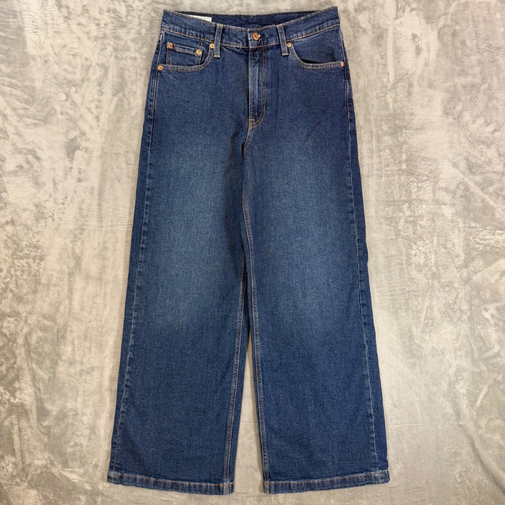 Gap High Rise Stride Wide Leg Jeans Womens Size 30 10R Blue Medium Wash